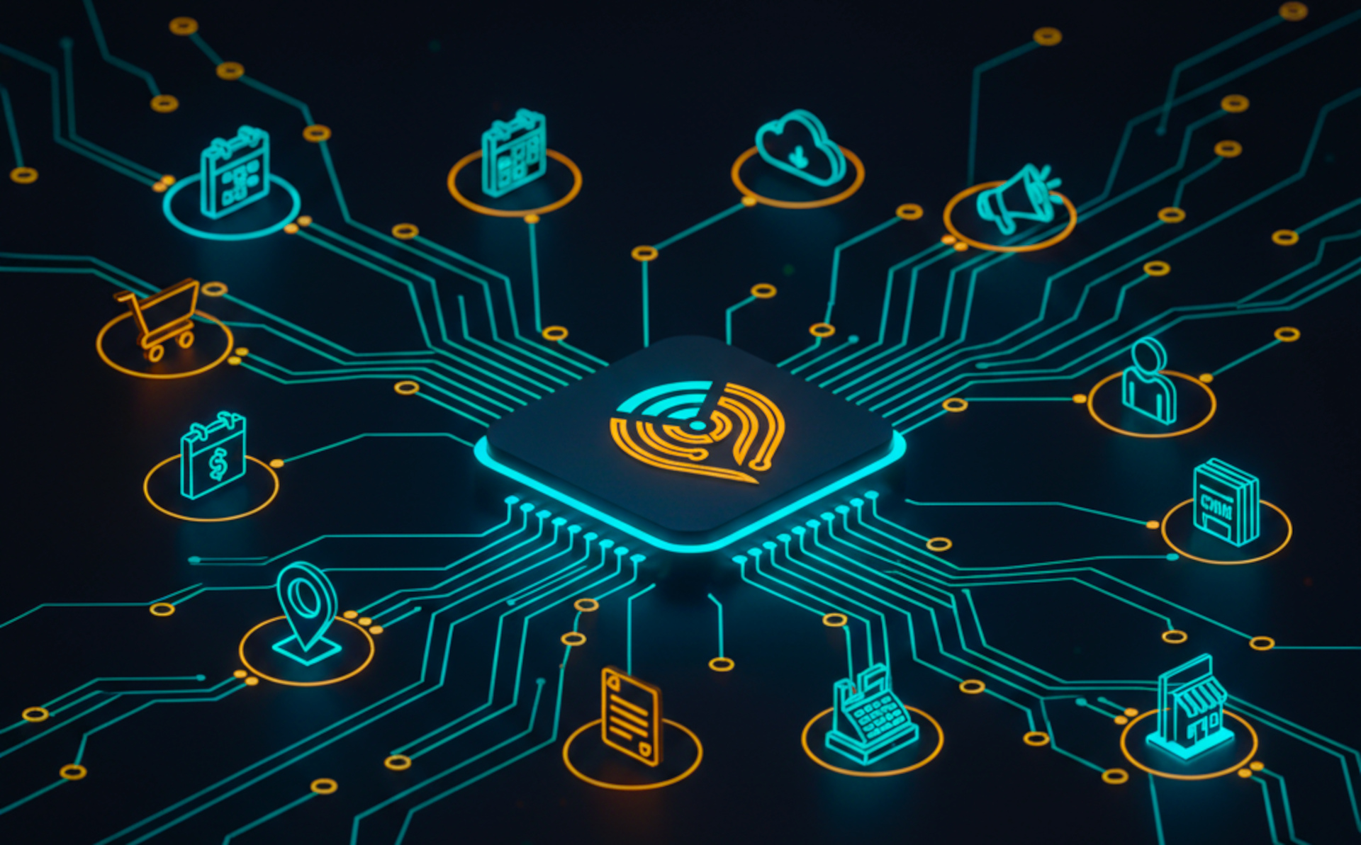 High-definition banner showing abstract data flow